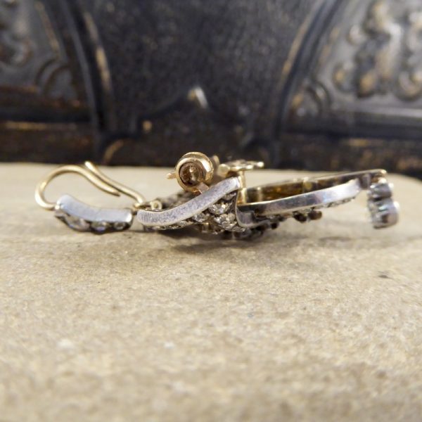 Antique Victorian 3.50ct Diamond Drop Pendant Brooch