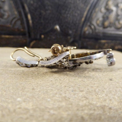 Antique Victorian 3.50ct Diamond Drop Pendant Brooch