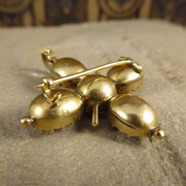 Antique Georgian Foiled Back Paste Cross Pendant in High Carat Gold