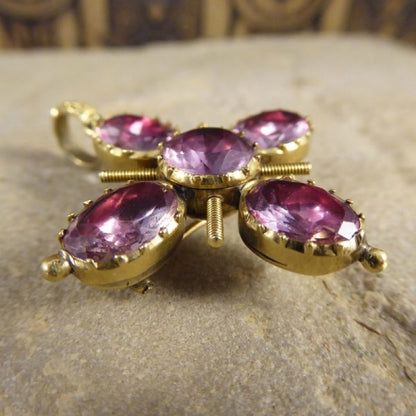 Antique Georgian Foiled Back Paste Cross Pendant in High Carat Gold