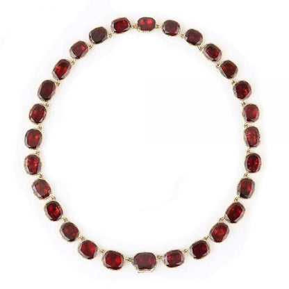 Antique Georgian Almandine Garnet Parure 18ct Gold circa 1820 in Original Fitted Box