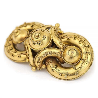 Antique Victorian 18ct Gold Etruscan Revival Demi Parure