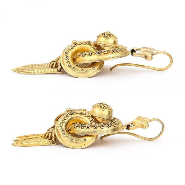 Antique Victorian 18ct Gold Etruscan Revival Demi Parure