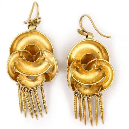 Antique Victorian 18ct Gold Etruscan Revival Demi Parure