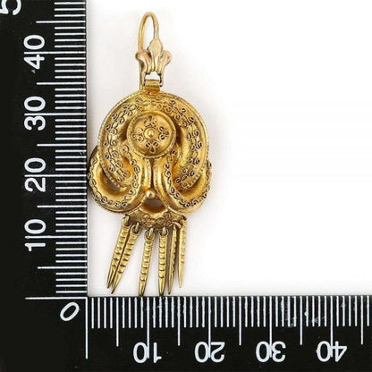 Antique Victorian 18ct Gold Etruscan Revival Demi Parure