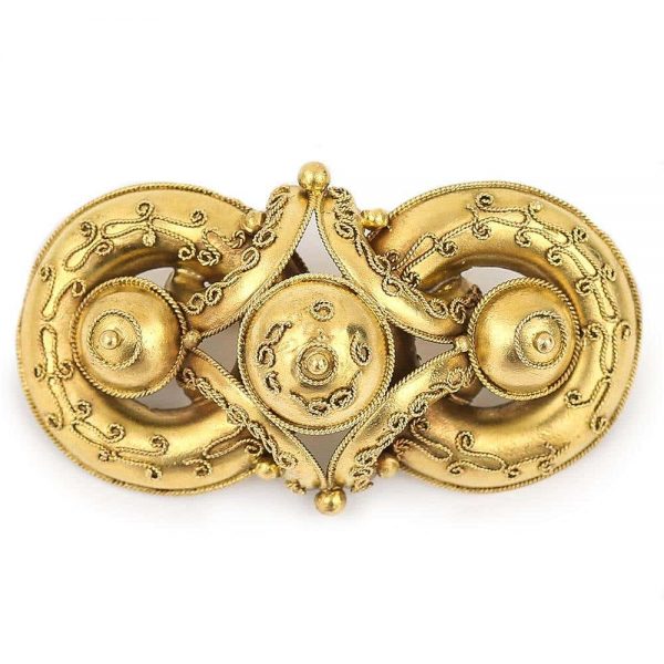 Antique Victorian 18ct Gold Etruscan Revival Demi Parure