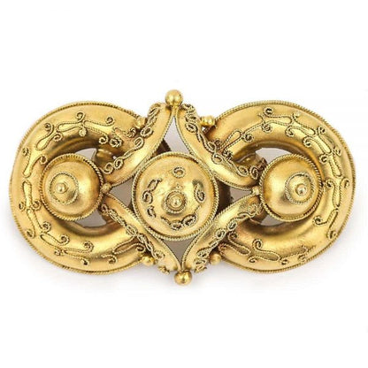 Antique Victorian 18ct Gold Etruscan Revival Demi Parure