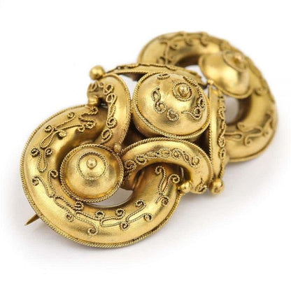 Antique Victorian 18ct Gold Etruscan Revival Demi Parure