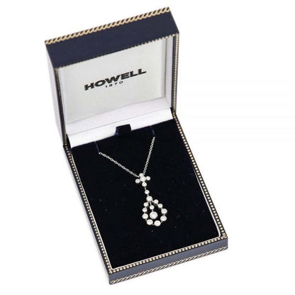 Modernist 18ct White Gold Diamond Pendant Necklace