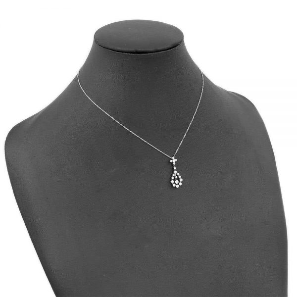 Modernist 18ct White Gold Diamond Pendant Necklace