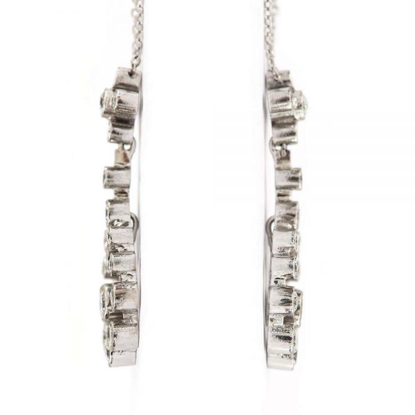 Modernist 18ct White Gold Diamond Pendant Necklace