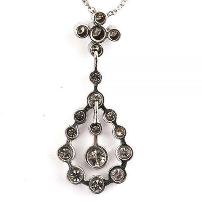 Modernist 18ct White Gold Diamond Pendant Necklace