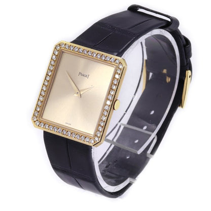 Vintage Piaget Protocole 18ct Yellow Gold Manual Watch with Diamond Bezel, Ref 91545, Circa 1990s