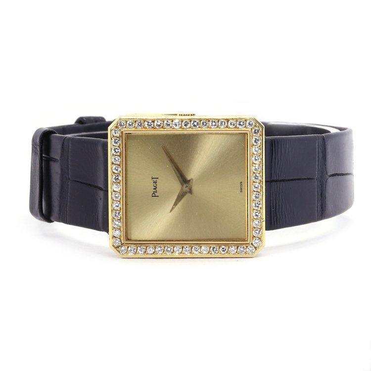 Vintage Piaget Protocole 18ct Yellow Gold Manual Watch with Diamond Bezel, Ref 91545, Circa 1990s