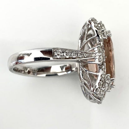 Morganite and Diamond Dress Ring in 18ct White Gold, 5.94cts