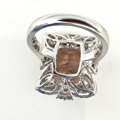 Morganite and Diamond Dress Ring in 18ct White Gold, 5.94cts