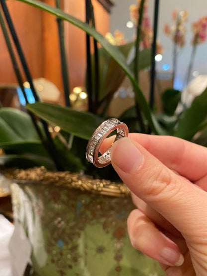 Diamond full eternity ring size L 2 carats baguette cut platinum 6mm