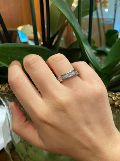 Diamond full eternity ring size L 2 carats baguette cut platinum 6mm