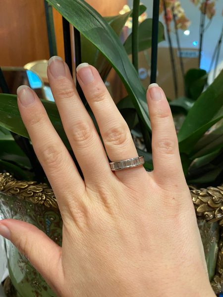 Diamond full eternity ring size L 2 carats baguette cut platinum 6mm