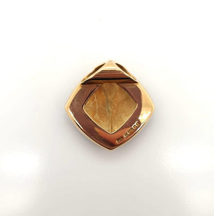 Hand Engraved and Enamelled 18ct Gold Pendant