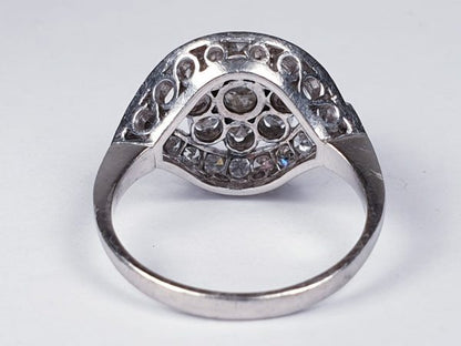 Art Deco Bombe Diamond Dress Engagement Ring, 1930's