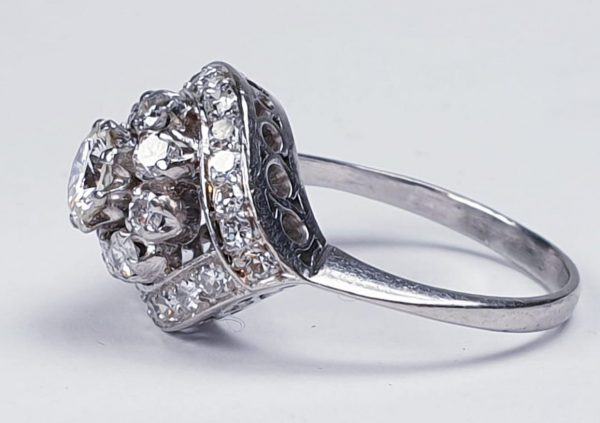 Art Deco Bombe Diamond Dress Engagement Ring, 1930's