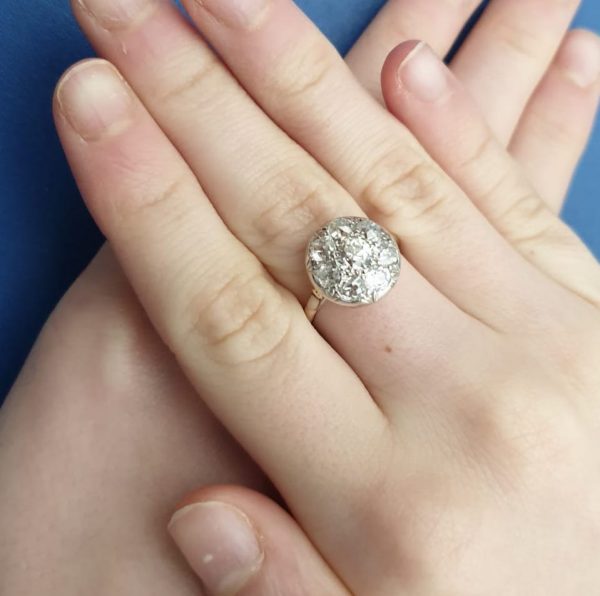 Antique Edwardian Old Cut Diamond Cluster Ring, 1910