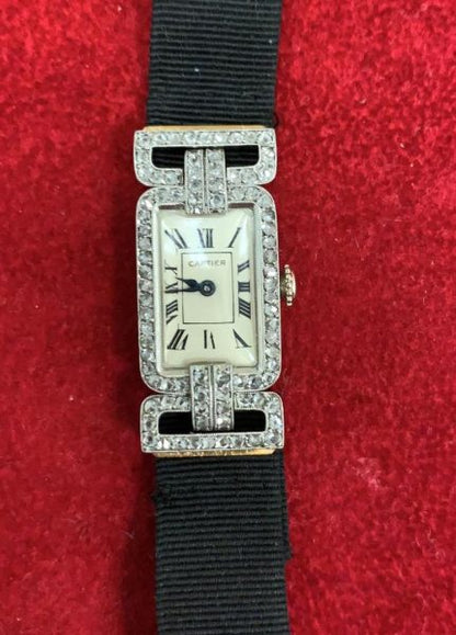 Cartier Art Deco diamond Cocktail watch platinum 1920 1925