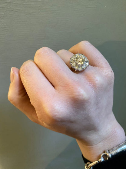 Antique Style 2.15ct Diamond Cluster Ring