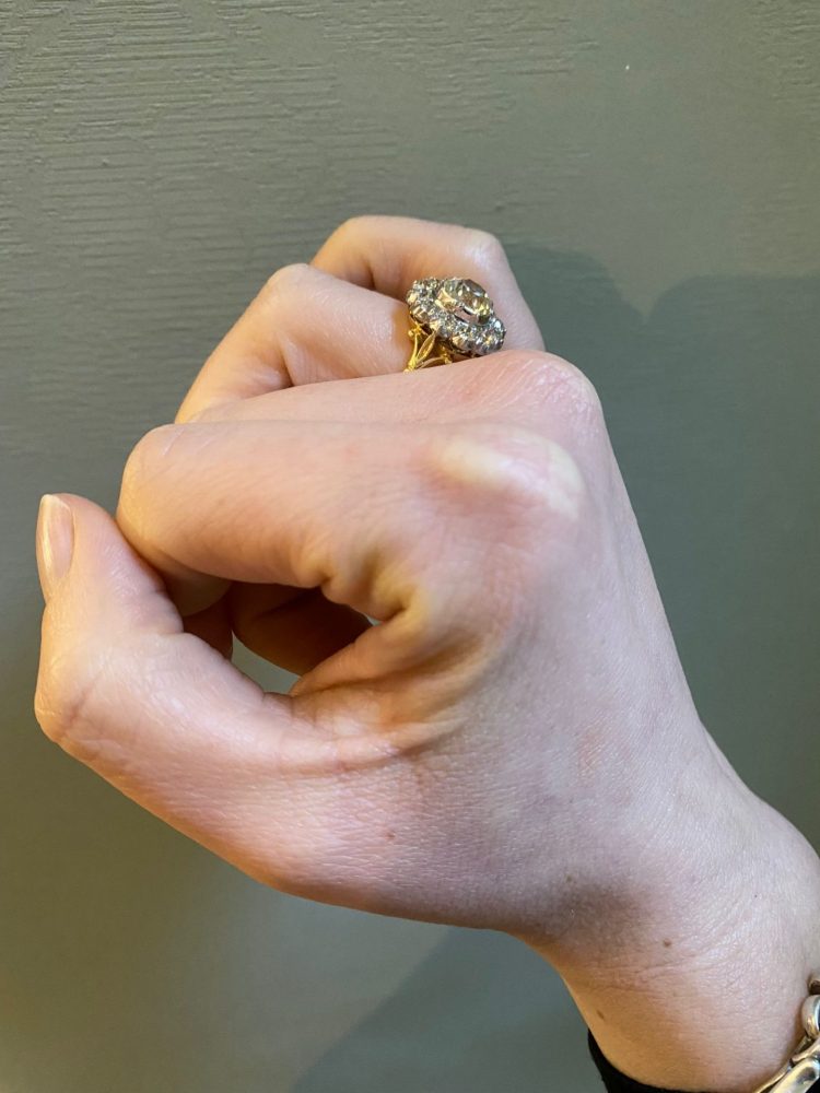 Antique Style 2.15ct Diamond Cluster Ring