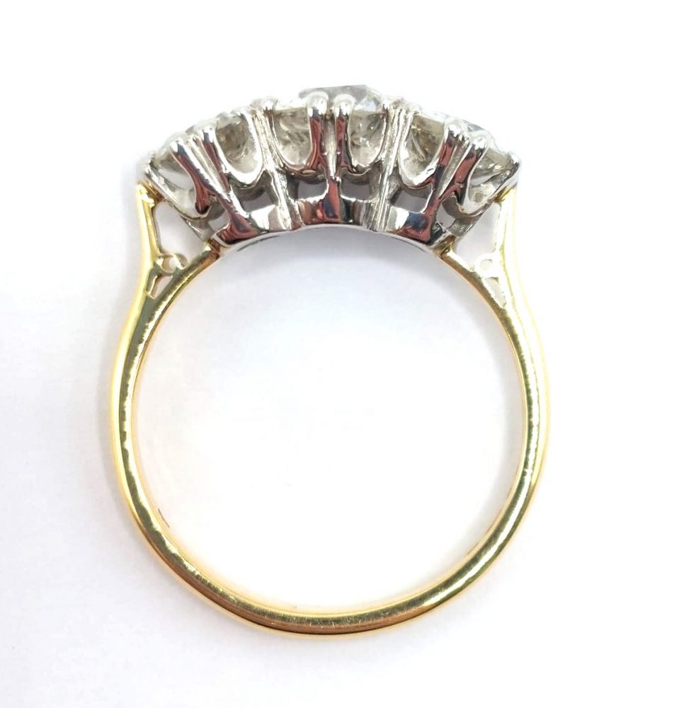 Vintage Old Cut Diamond Three Stone Ring, 2.50cts