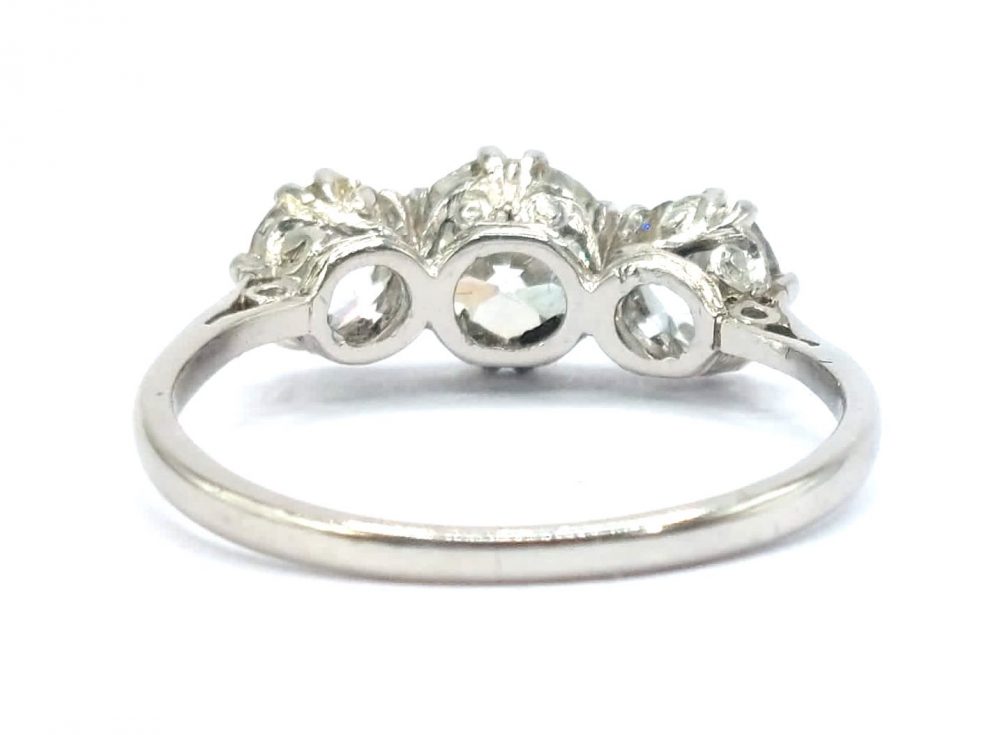 Back of three stone ring