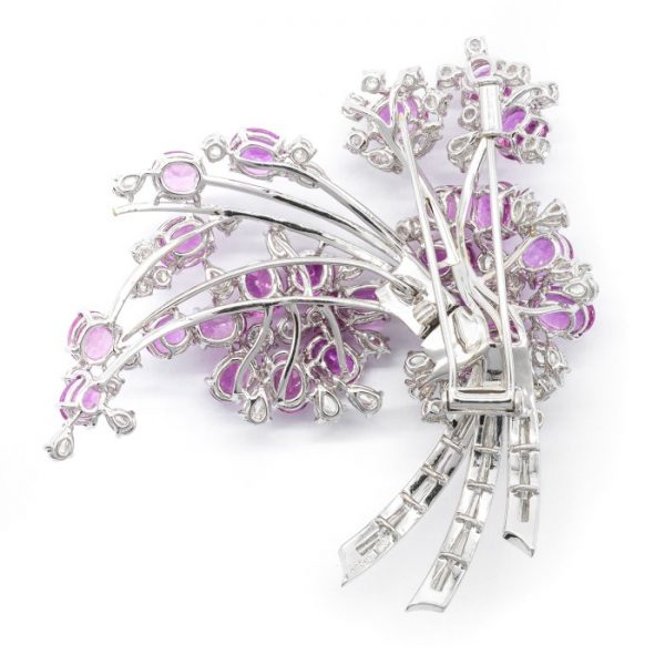 PINK SAPPHIRE & DIAMOND SPRAY BROOCH