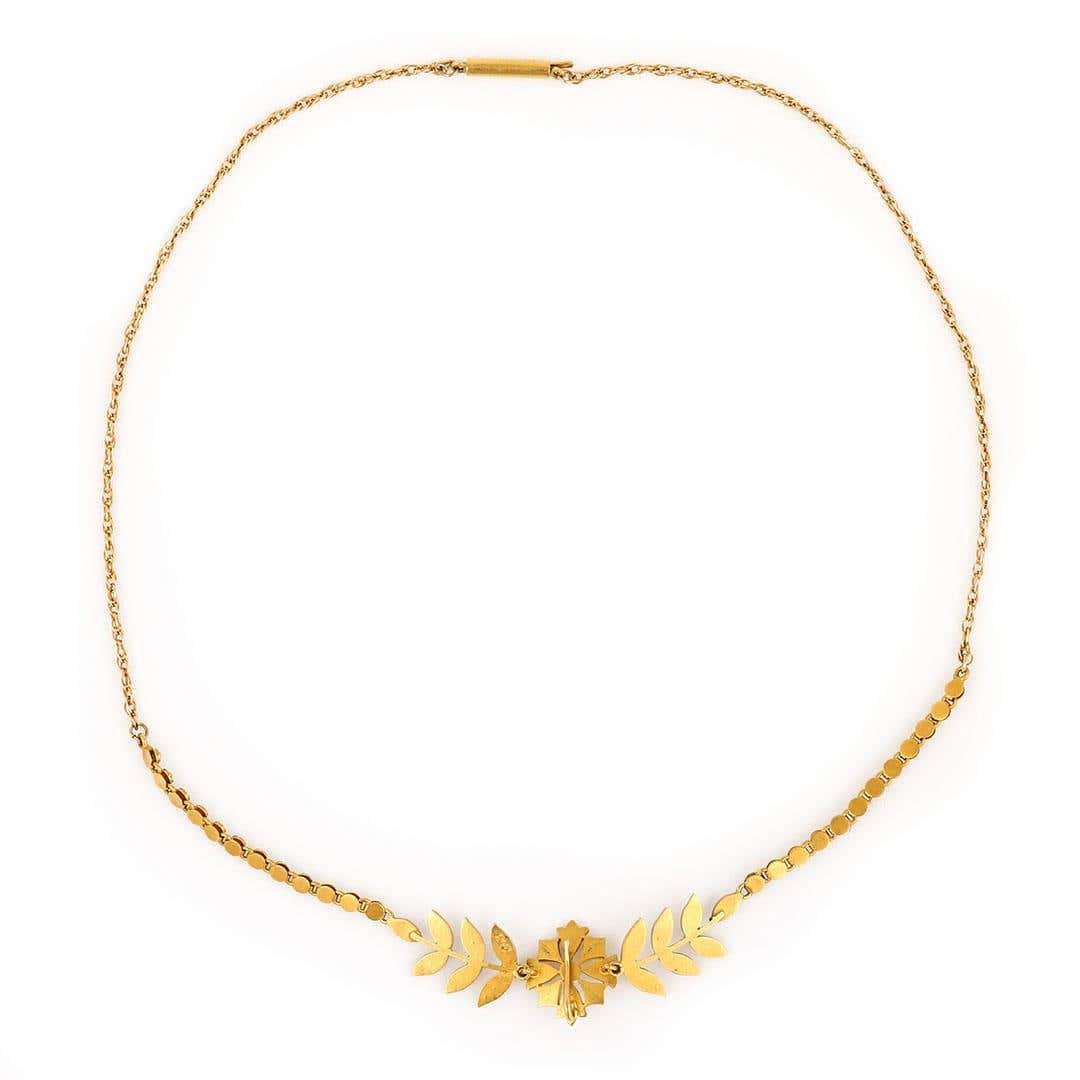 Antique Edwardian 15ct Gold Pearl and Diamond Collarette with Pendant and Star Brooch