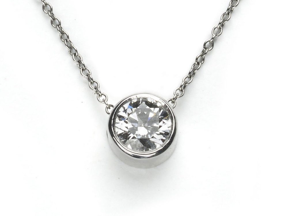 Single Stone Diamond Platinum Pendant 0.72 carats