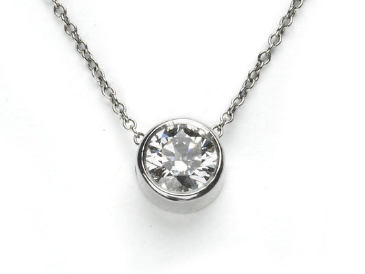 Single Stone Diamond Platinum Pendant 0.72 carats