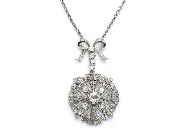 Edwardian Style Diamond Platinum Pendant