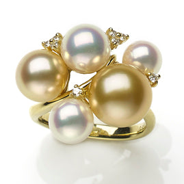 Pearl And Diamond Set Dress Ring
