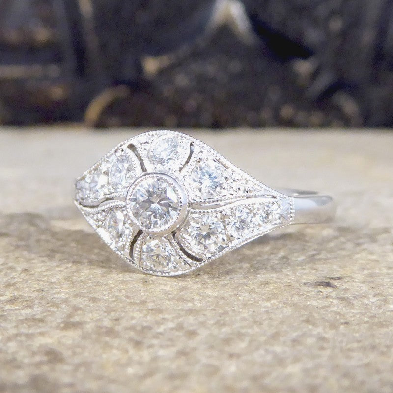 Period Art Deco Style 0.45ct Diamond Ring