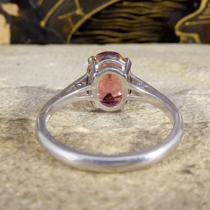 Period Art Deco Style 2.38ct Pink Tourmaline and Diamond Ring