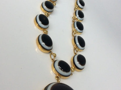 Antique Victorian Scottish Banded Agate Necklace