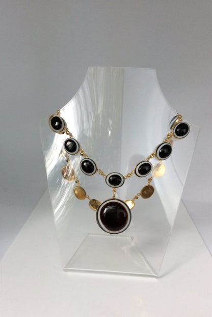 Antique Victorian Scottish Banded Agate Necklace