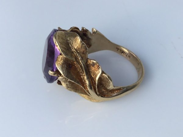 Vintage Strellman Amethyst Gold Cocktail Ring