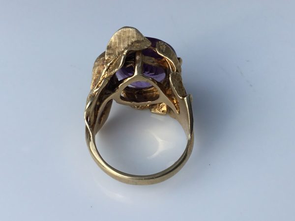 Vintage Strellman Amethyst Gold Cocktail Ring