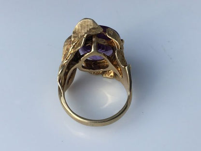 Vintage Strellman Amethyst Gold Cocktail Ring