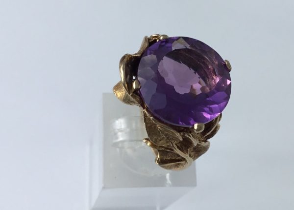 Vintage Strellman Amethyst Gold Cocktail Ring