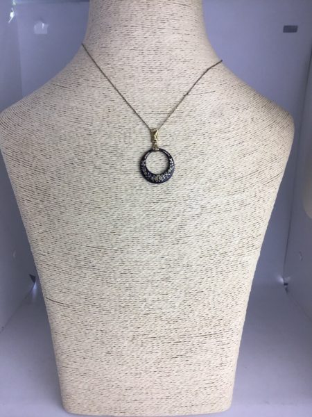 Antique French Napoleon III Tortoiseshell and Gold Pique Pendant