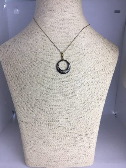 Antique French Napoleon III Tortoiseshell and Gold Pique Pendant