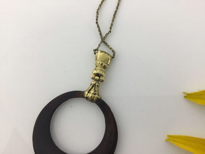 Antique French Napoleon III Tortoiseshell and Gold Pique Pendant