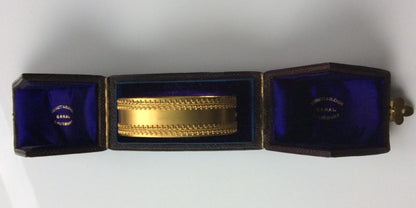 Antique Victorian Etruscan 18ct Yellow Gold Cuff Bangle